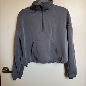 lululemon athletica Blue Half-Zip ribbed